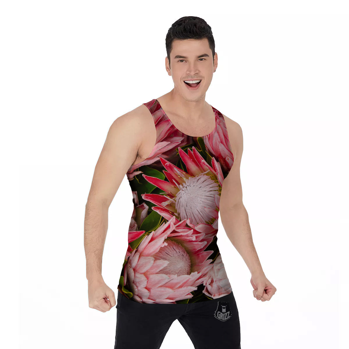 Proteas Bunches Print Men's Tank Top-grizzshop