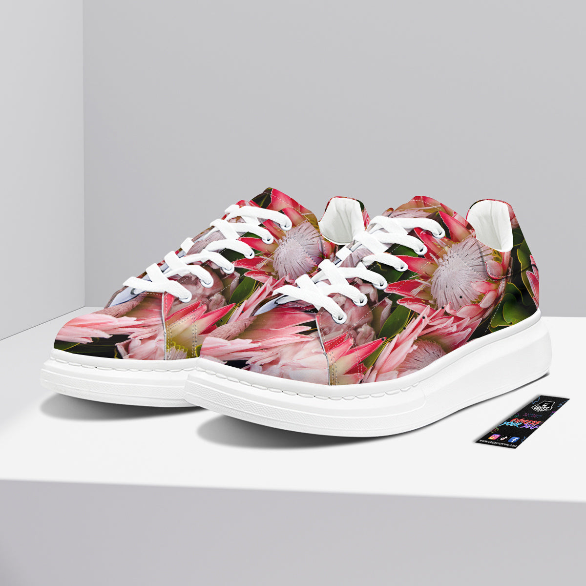 Proteas Bunches Print Platform Shoes-grizzshop