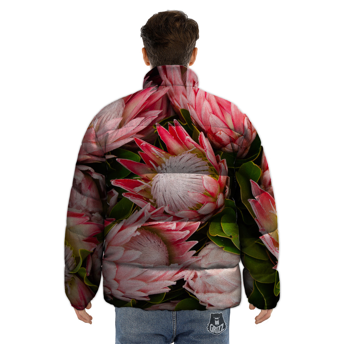Proteas Bunches Print Puffer Jacket-grizzshop