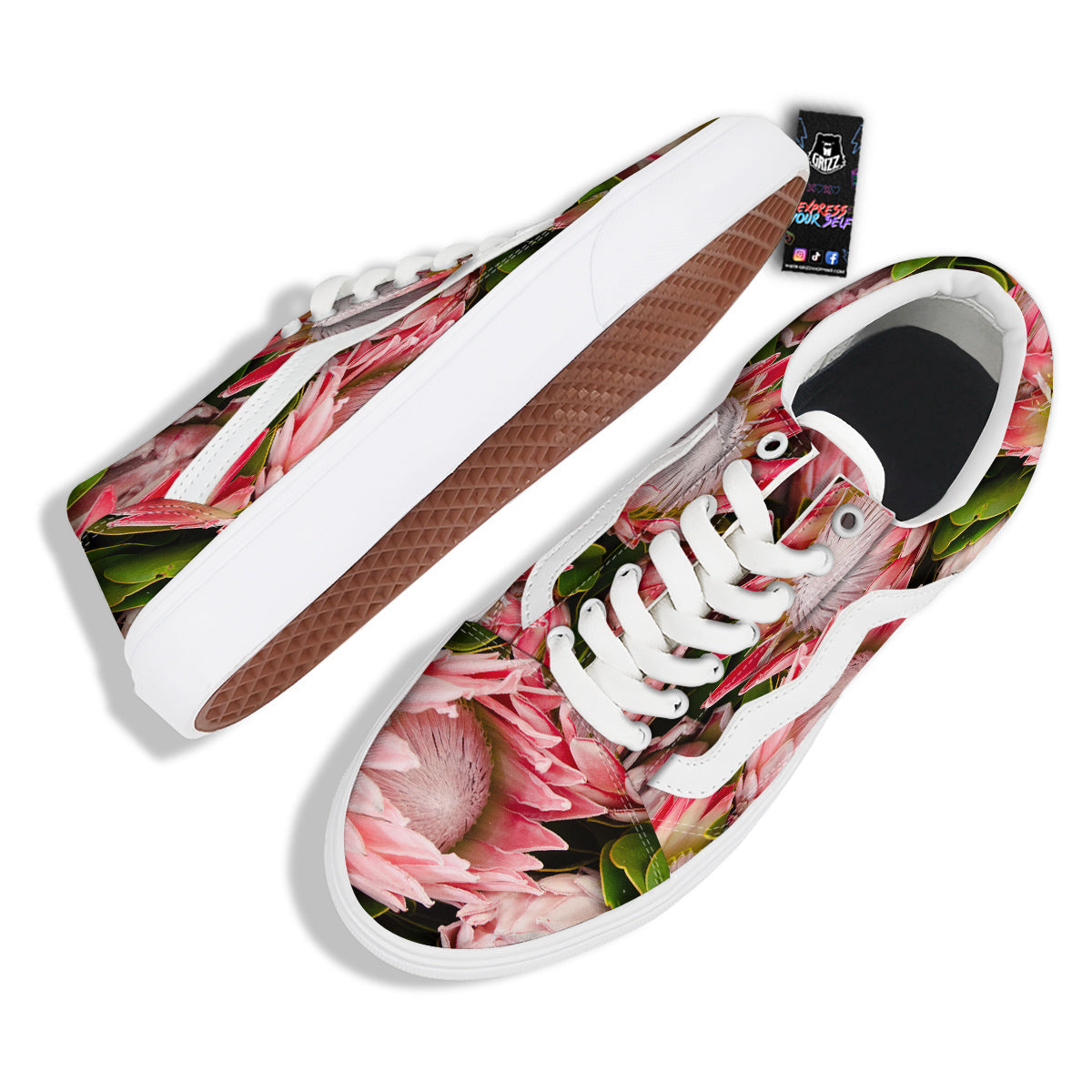 Proteas Bunches Print Skate Shoes-grizzshop