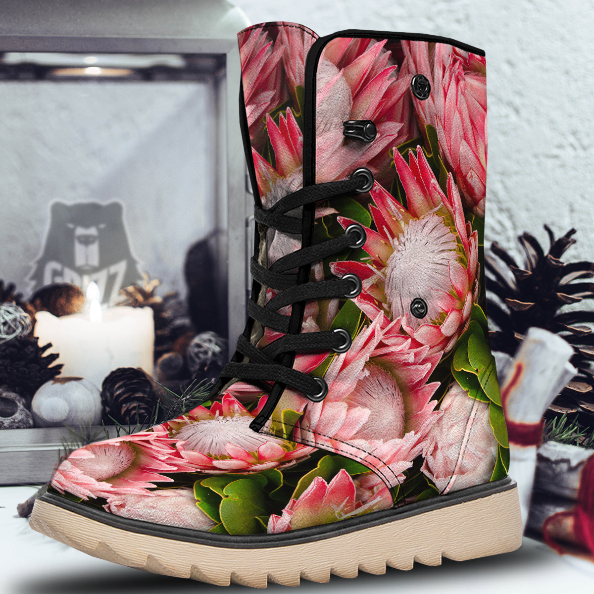 Proteas Bunches Print Snow Boots-grizzshop