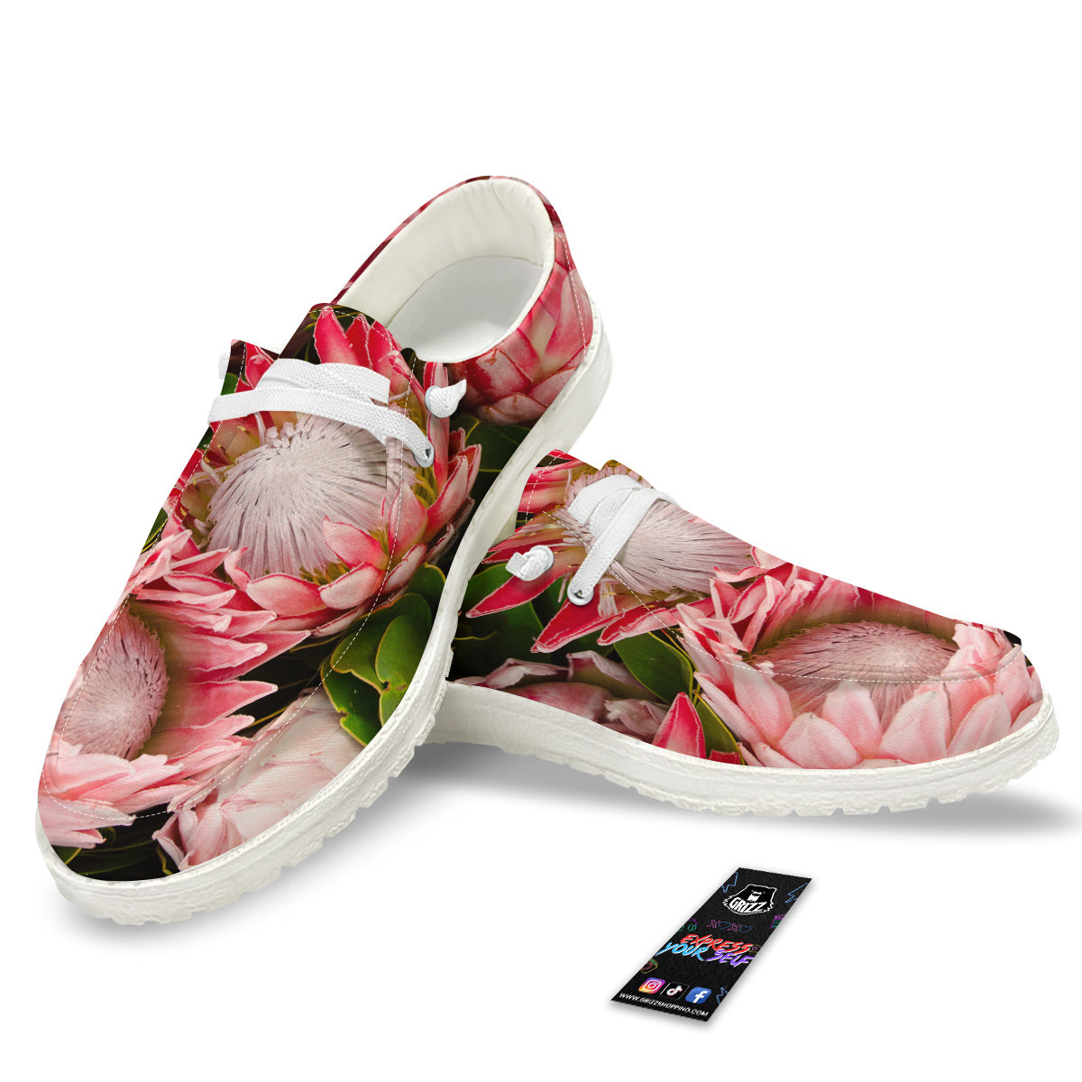 Proteas Bunches Print White Loafers-grizzshop