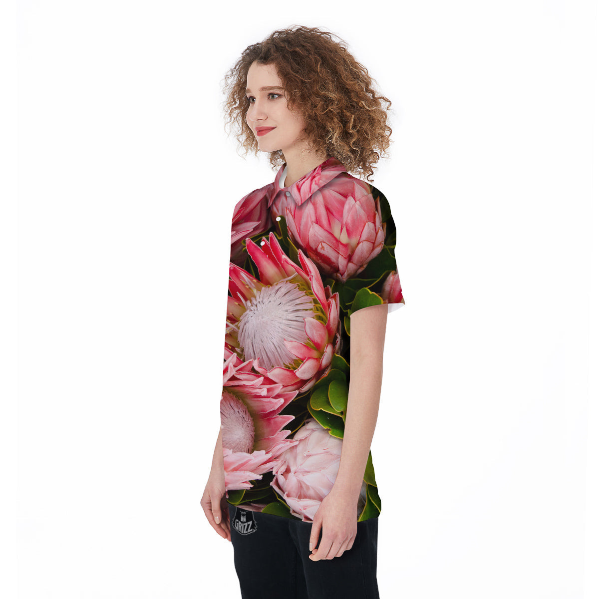 Proteas Bunches Print Women's Golf Shirts-grizzshop