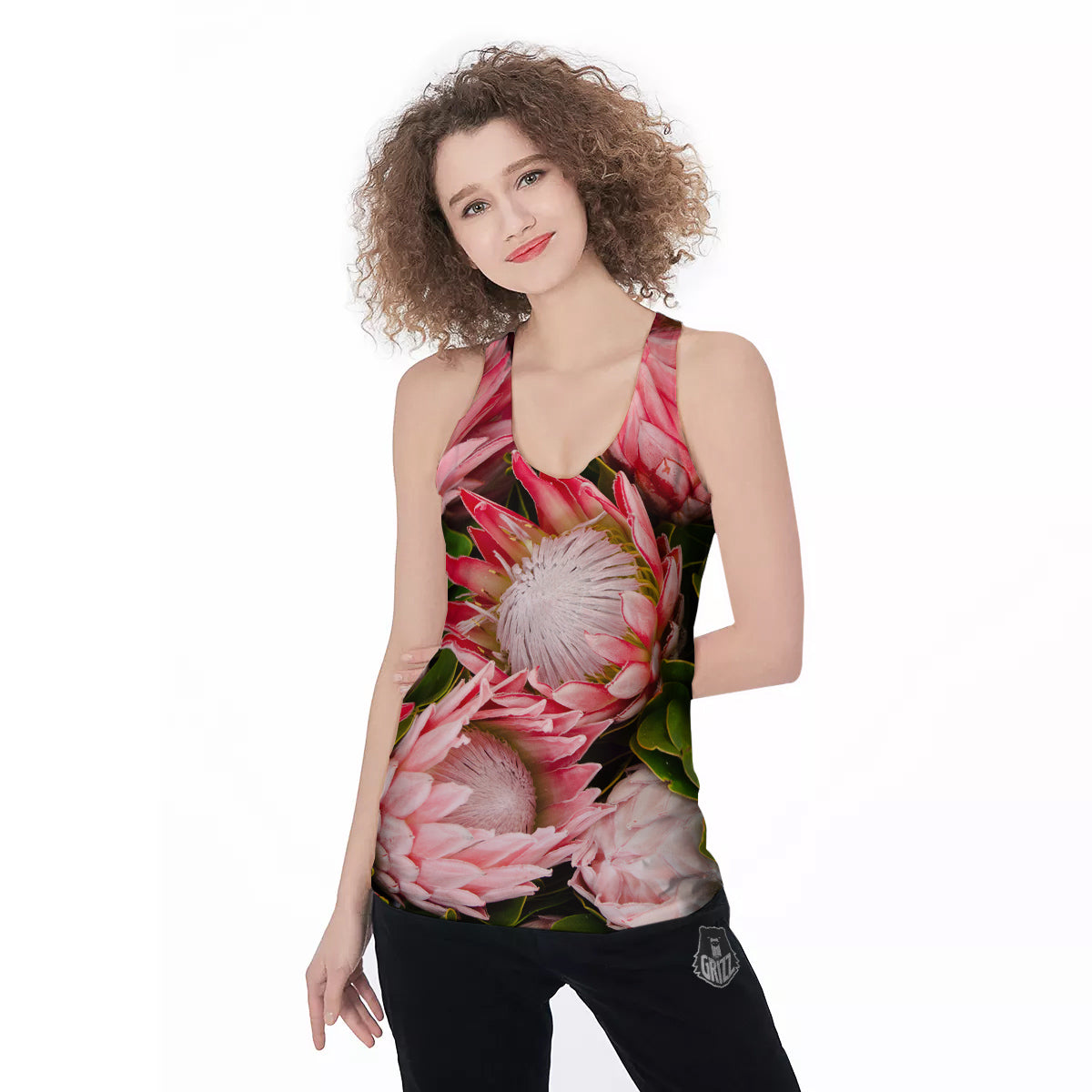 Proteas Bunches Print Women's Racerback Tank Top-grizzshop