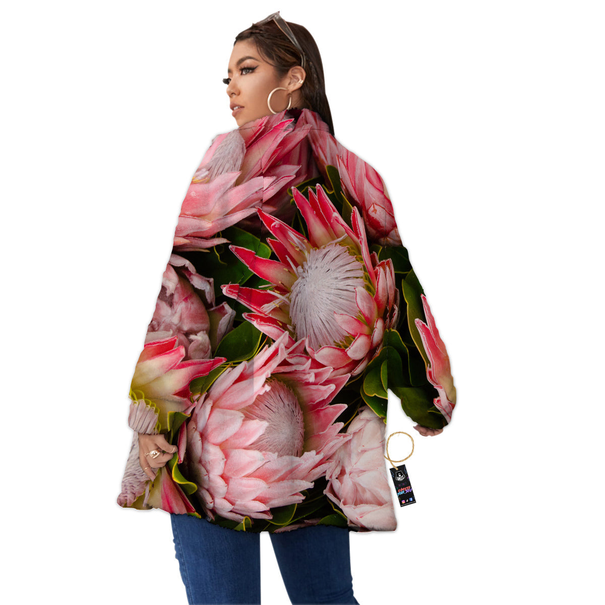 Proteas Bunches Print Women's Sherpa Jacket-grizzshop