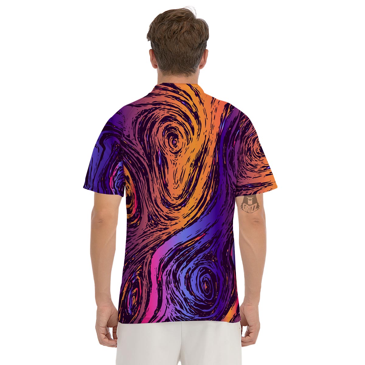 Psychedelic Abstract Men's Golf Shirts-grizzshop