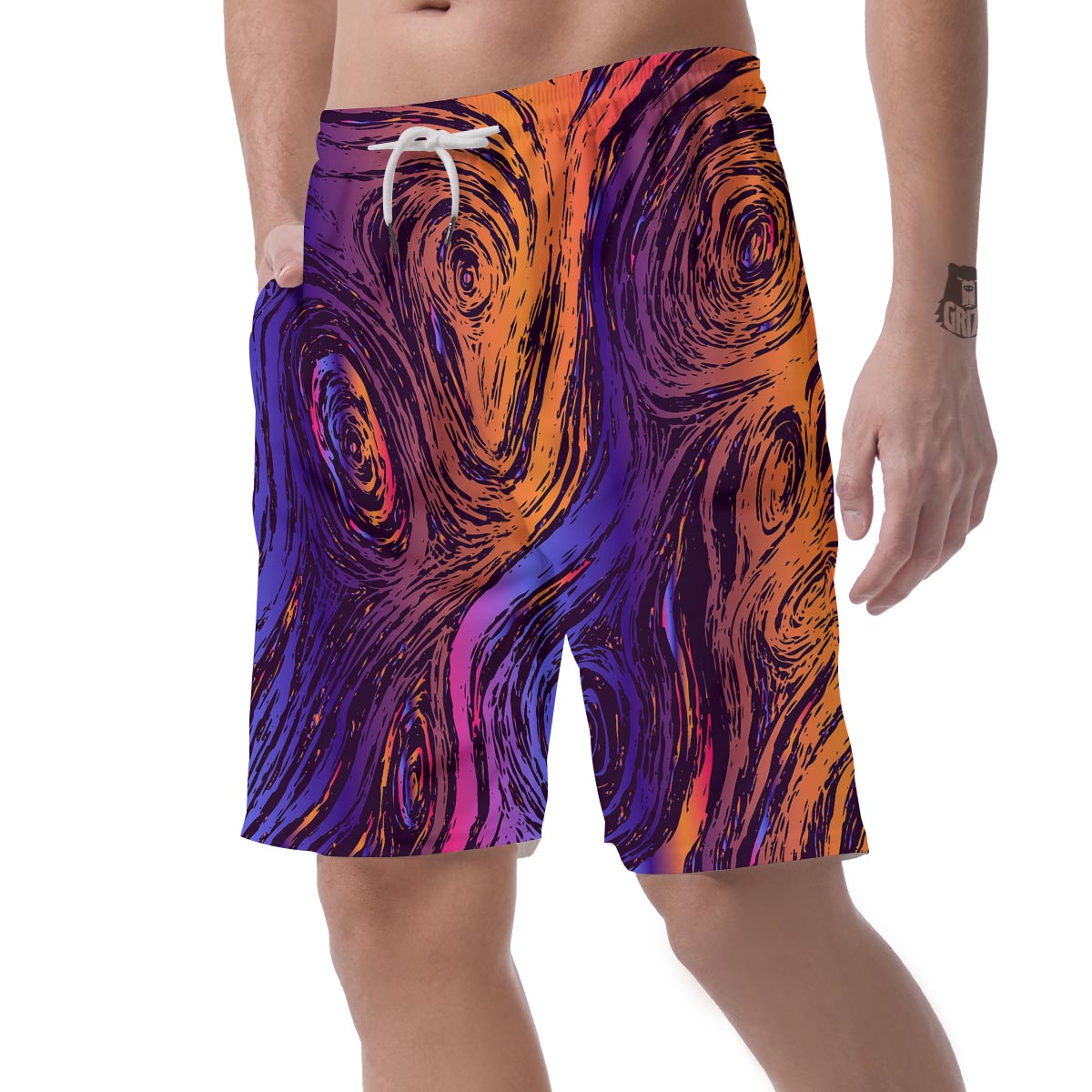 Psychedelic Abstract Men's Shorts-grizzshop