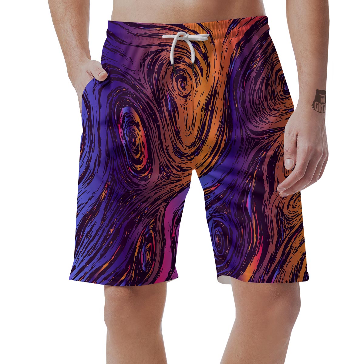 Psychedelic Abstract Men's Shorts-grizzshop