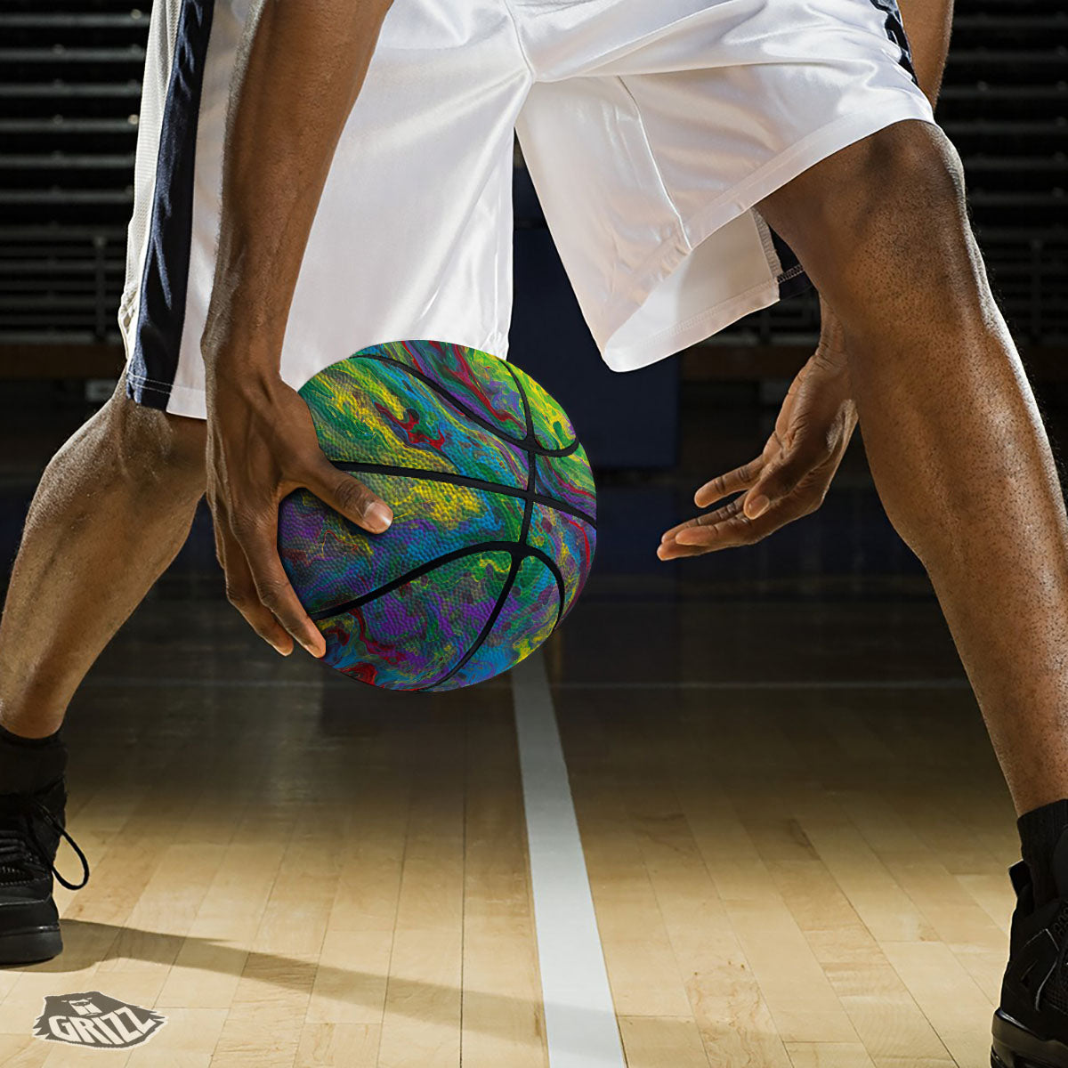 Psychedelic Abstract Print Basketball-grizzshop