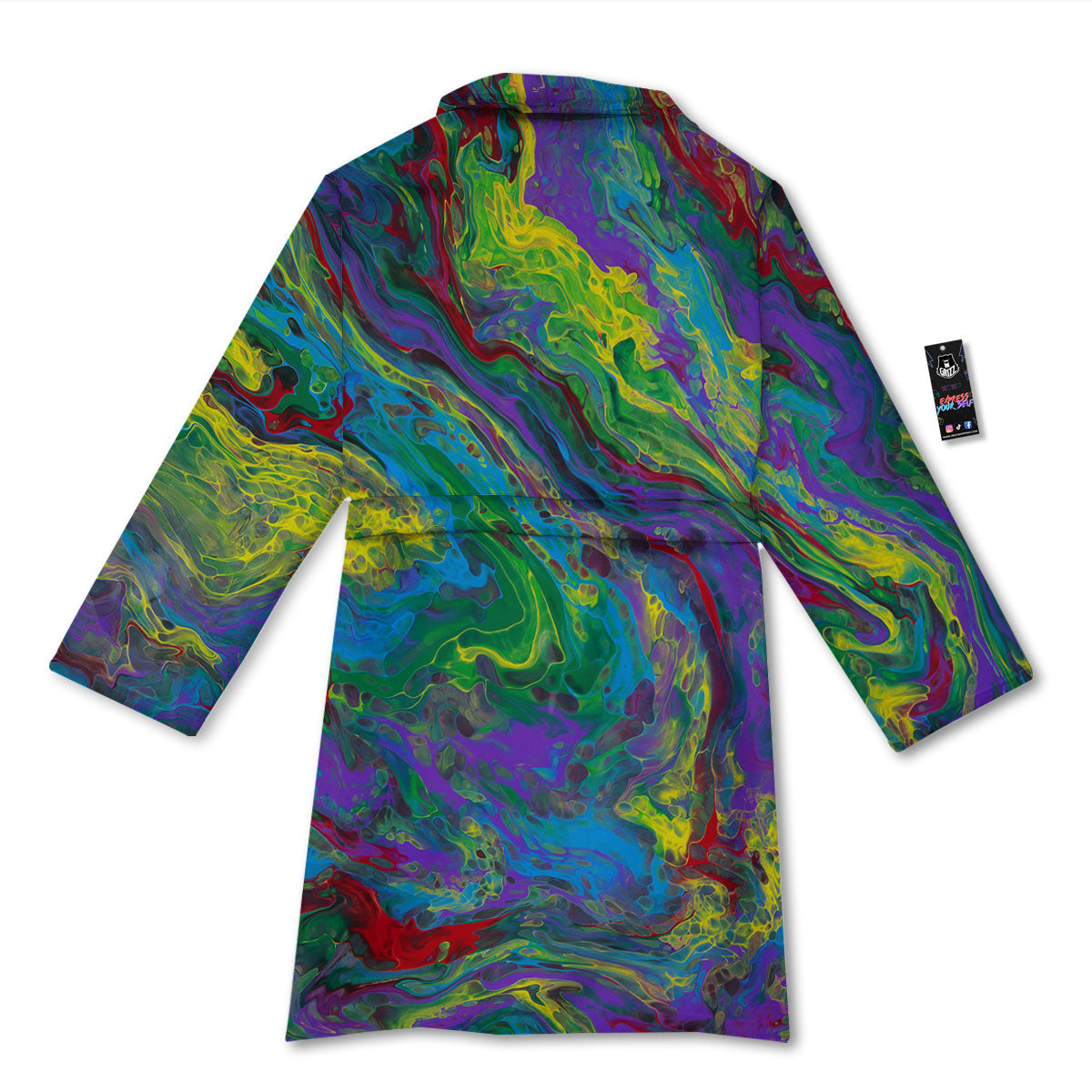 Psychedelic Abstract Print Bathrobe-grizzshop