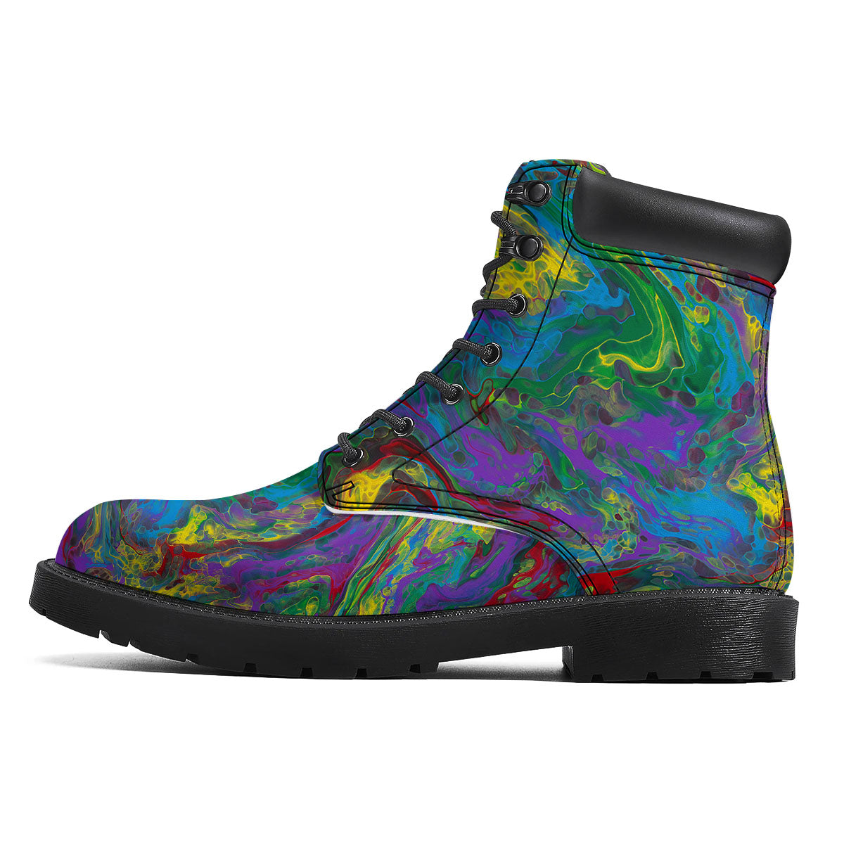 Psychedelic Abstract Print Boots-grizzshop