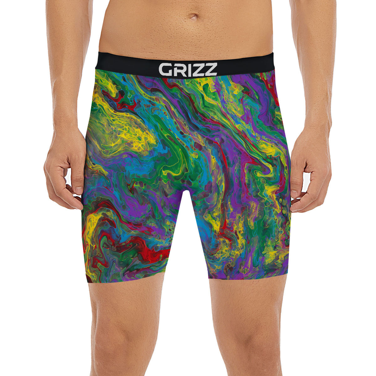 Psychedelic Abstract Print Boxer Briefs-grizzshop