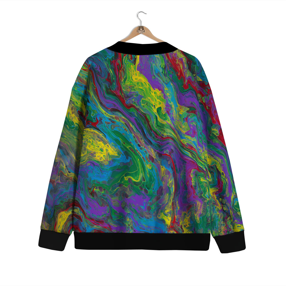Psychedelic Abstract Print Cardigan-grizzshop