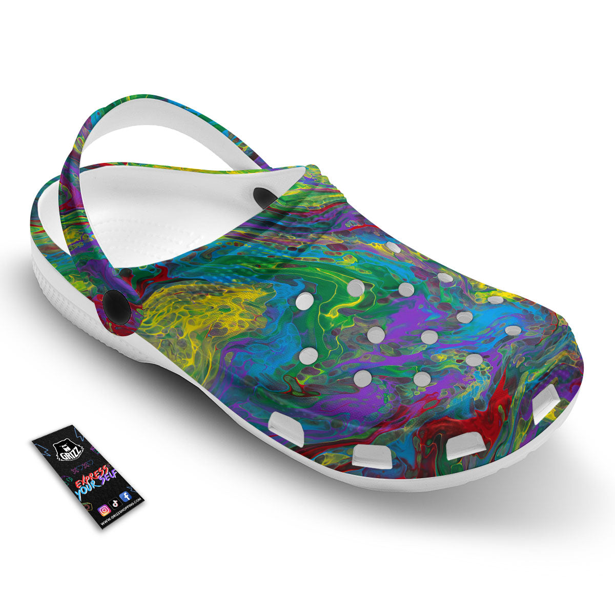 Psychedelic Abstract Print Clog-grizzshop