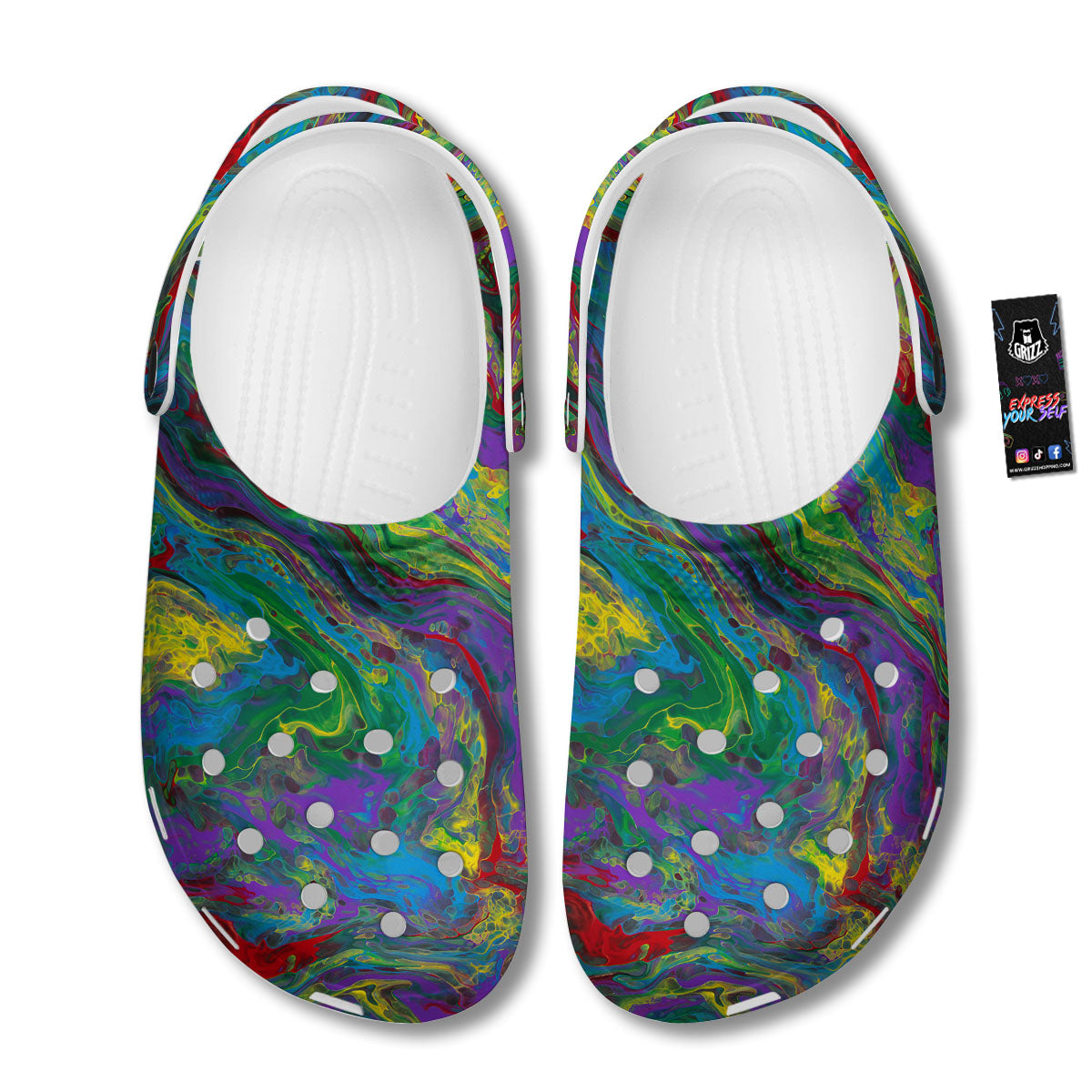 Psychedelic Abstract Print Clog-grizzshop