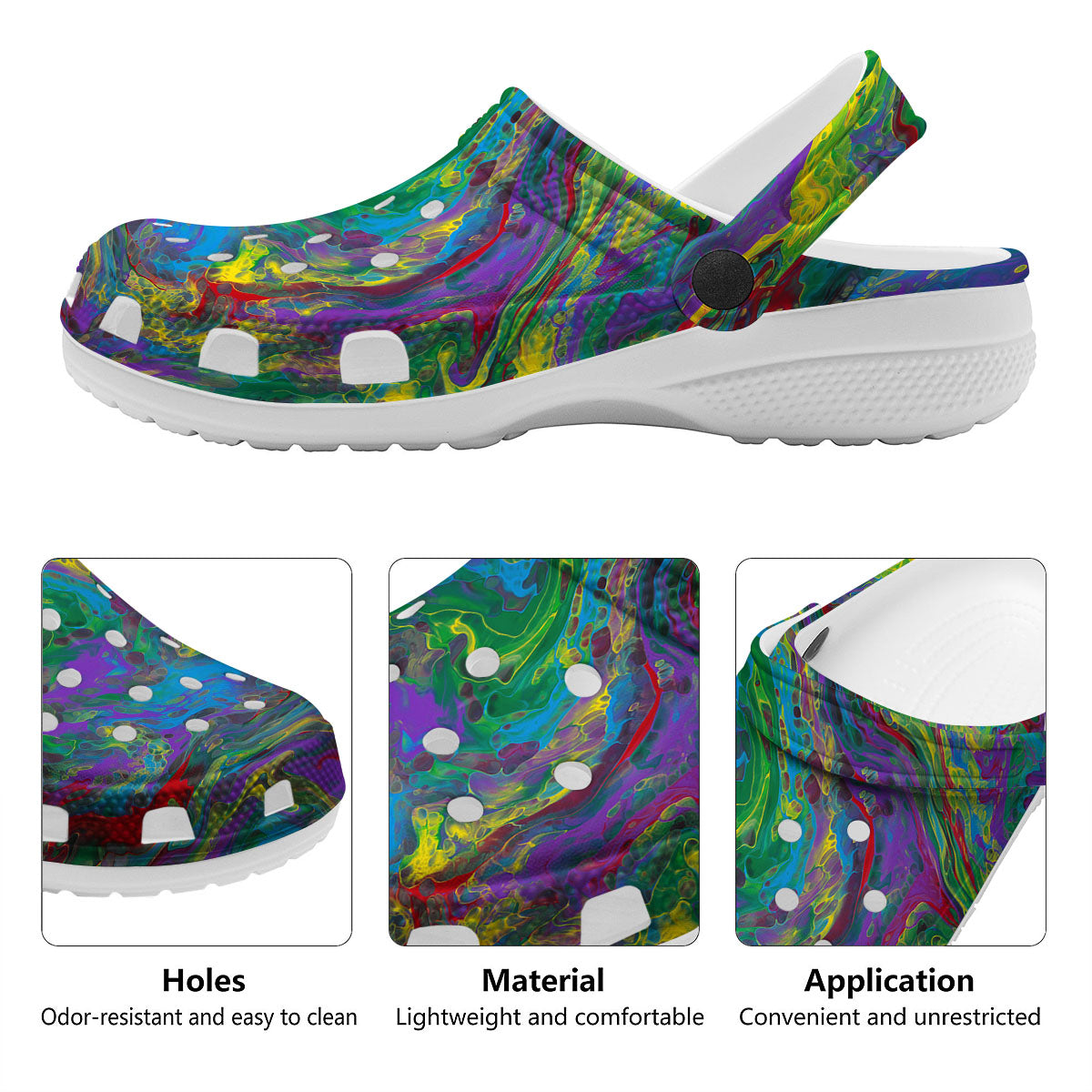 Psychedelic Abstract Print Clog-grizzshop
