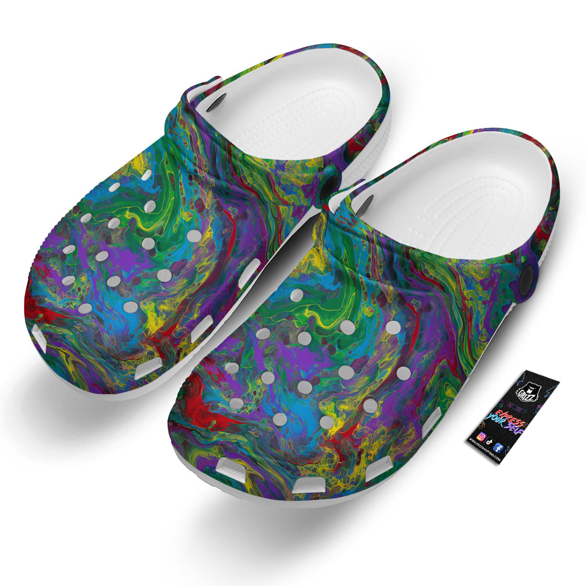Psychedelic Abstract Print Clog-grizzshop