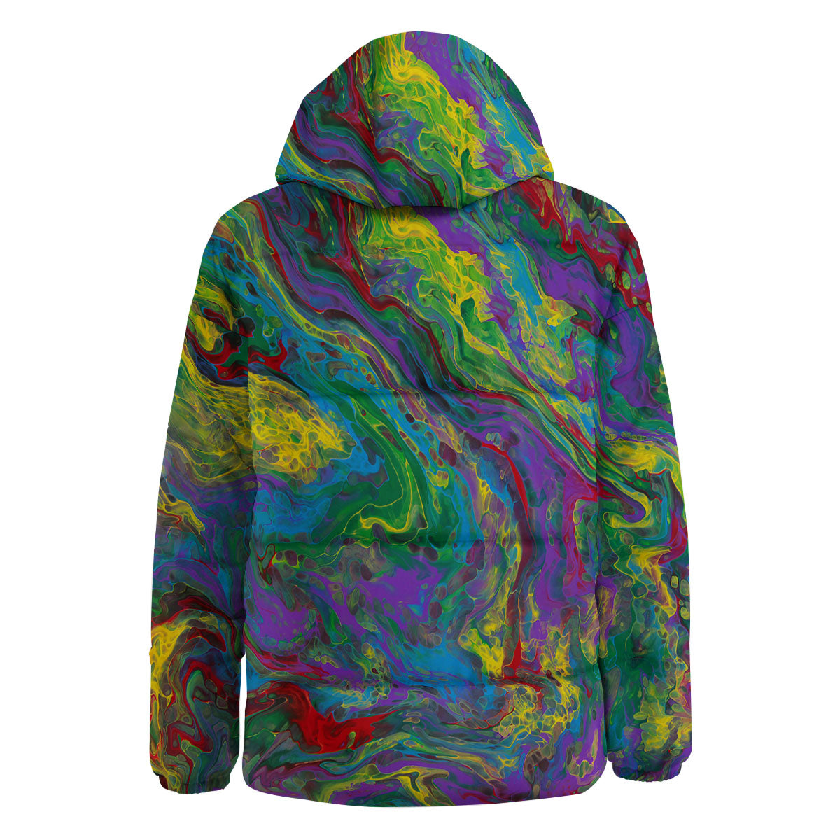 Psychedelic Abstract Print Down Jacket-grizzshop