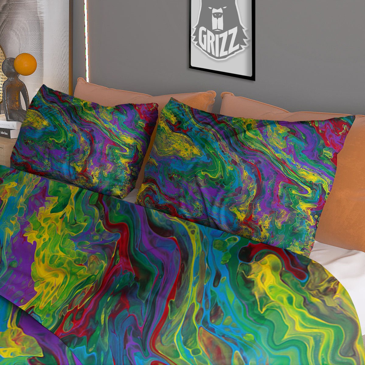 Psychedelic Abstract Print Duvet Cover Bedding Set