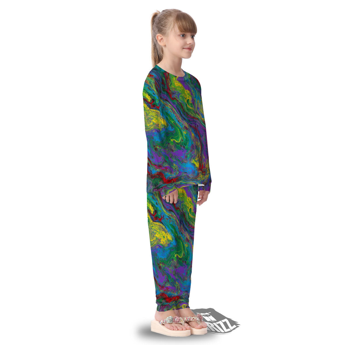 Psychedelic Abstract Print Kid's Pajamas-grizzshop