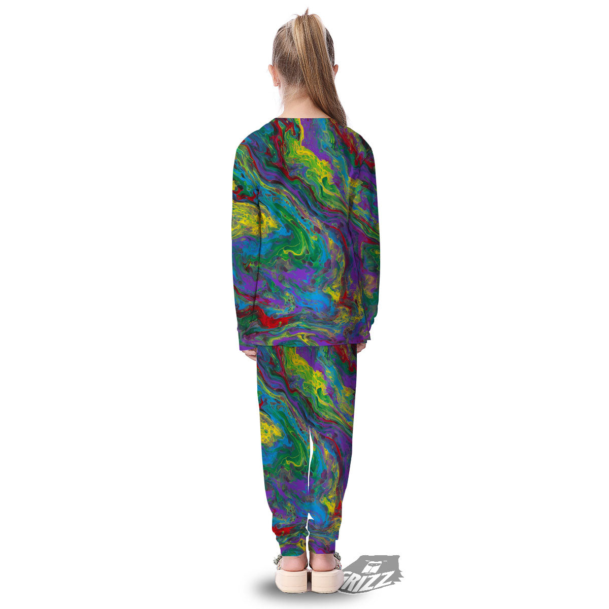 Psychedelic Abstract Print Kid's Pajamas-grizzshop