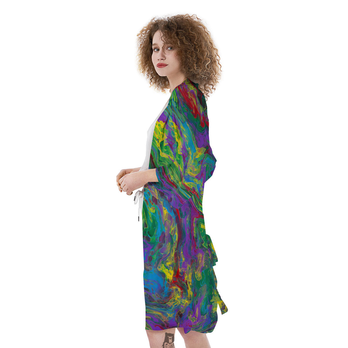 Psychedelic Abstract Print Kimono-grizzshop