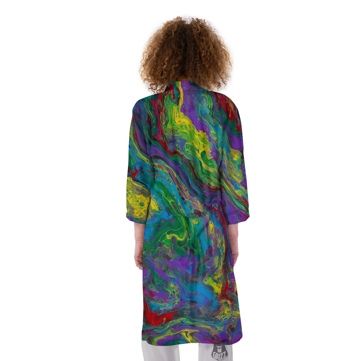 Psychedelic Abstract Print Kimono-grizzshop