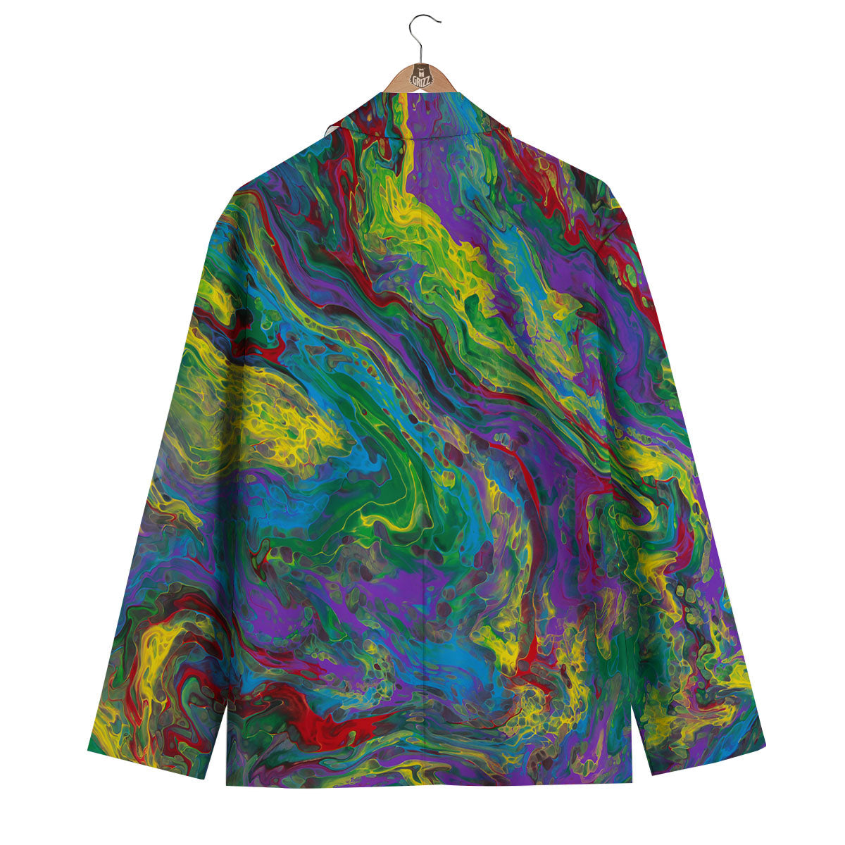Psychedelic Abstract Print Men's Blazer-grizzshop