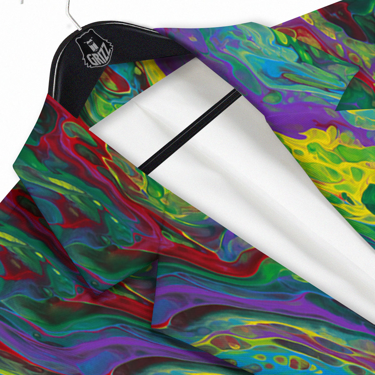 Psychedelic Abstract Print Men's Sport Coat-grizzshop