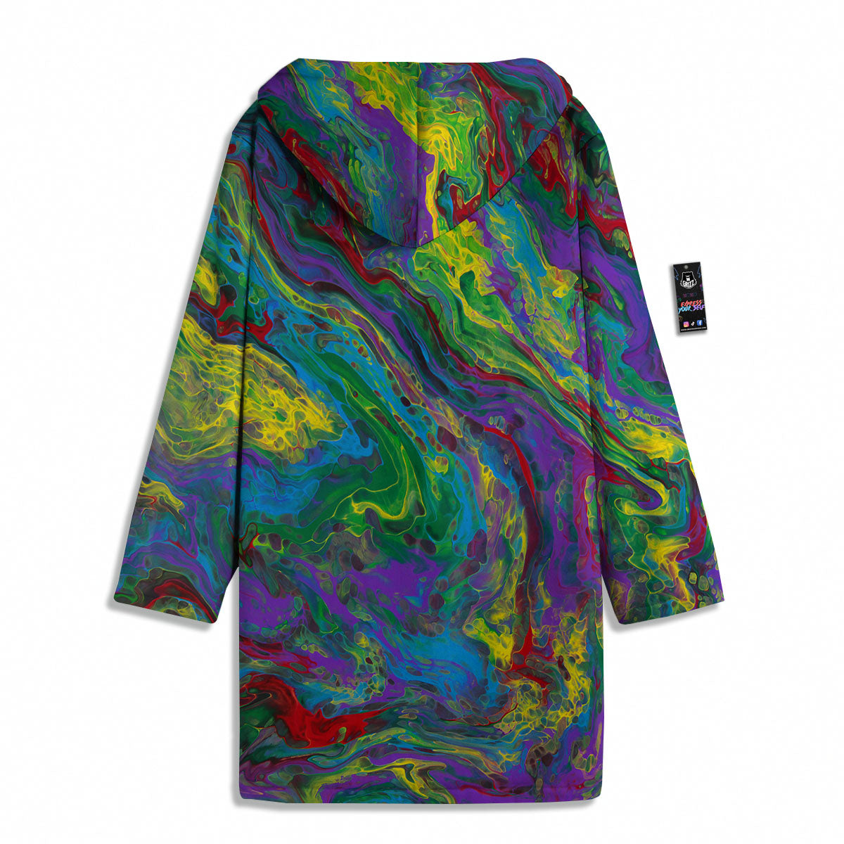 Psychedelic Abstract Print Men's Windbreaker Jacket-grizzshop