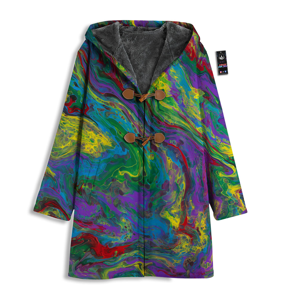 Psychedelic Abstract Print Men's Windbreaker Jacket-grizzshop