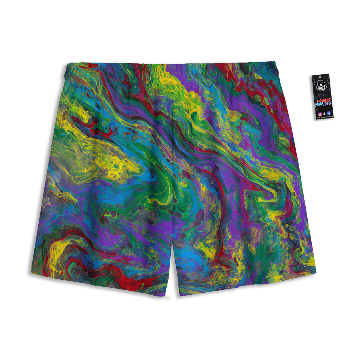 Portrait Golden Retriever Print Mesh Shorts