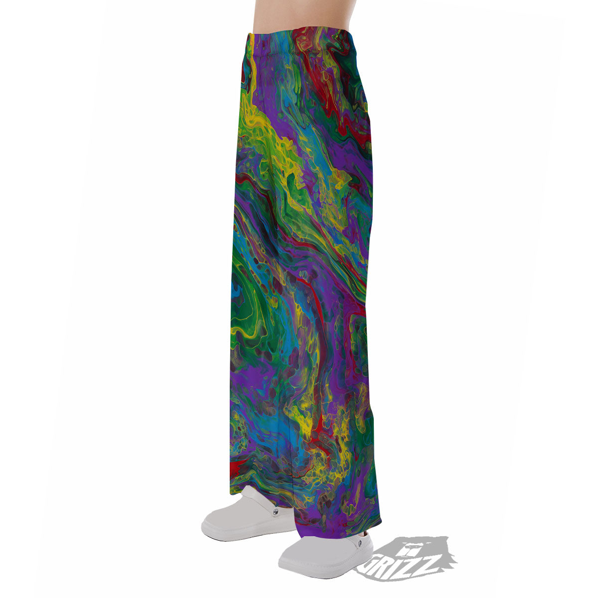 Psychedelic Abstract Print Pajama Pants-grizzshop