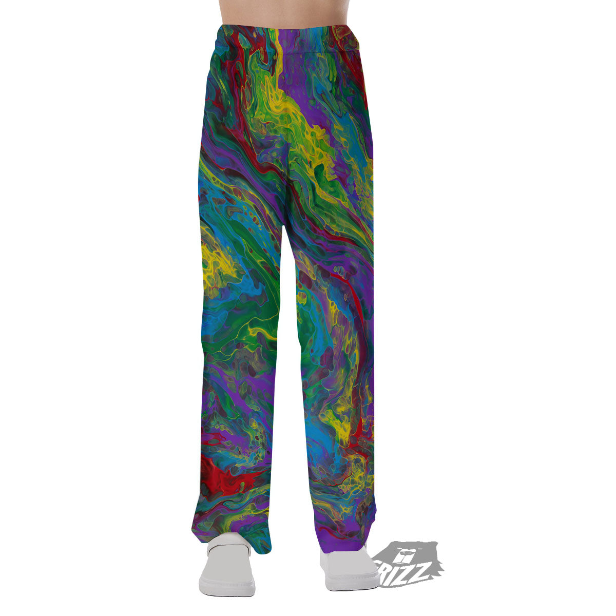 Psychedelic Abstract Print Pajama Pants-grizzshop