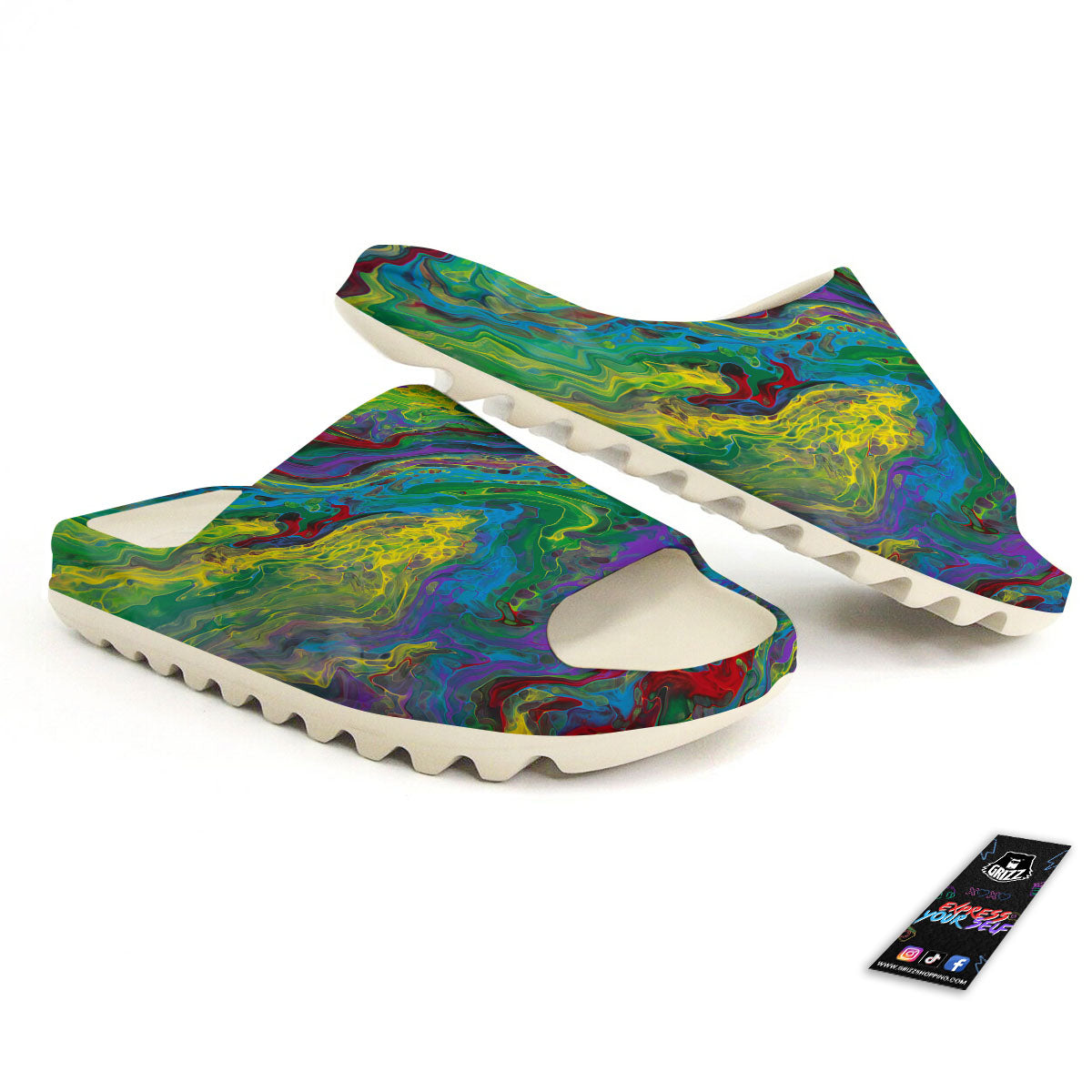 Psychedelic Abstract Print Sandals-grizzshop