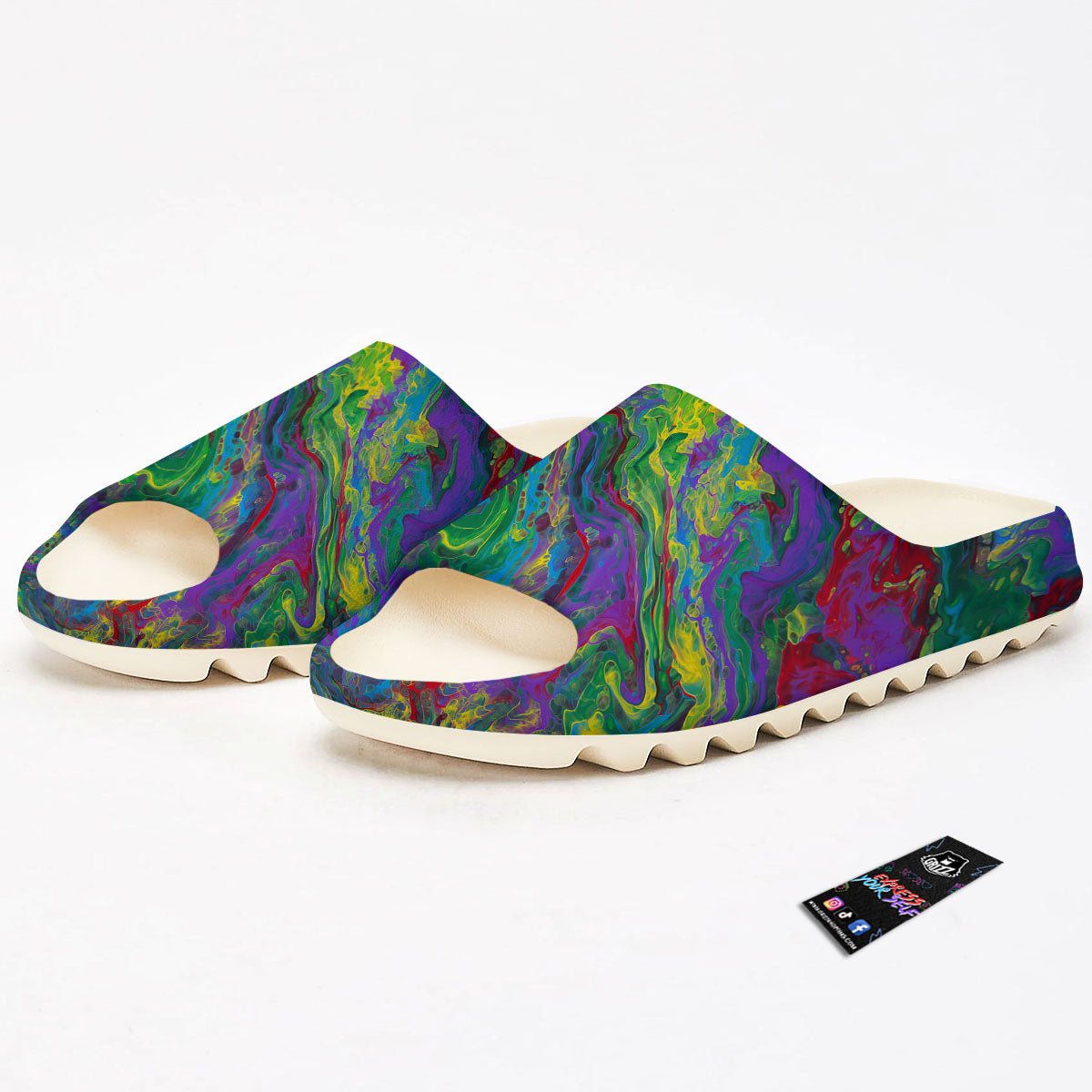 Psychedelic Abstract Print Sandals-grizzshop