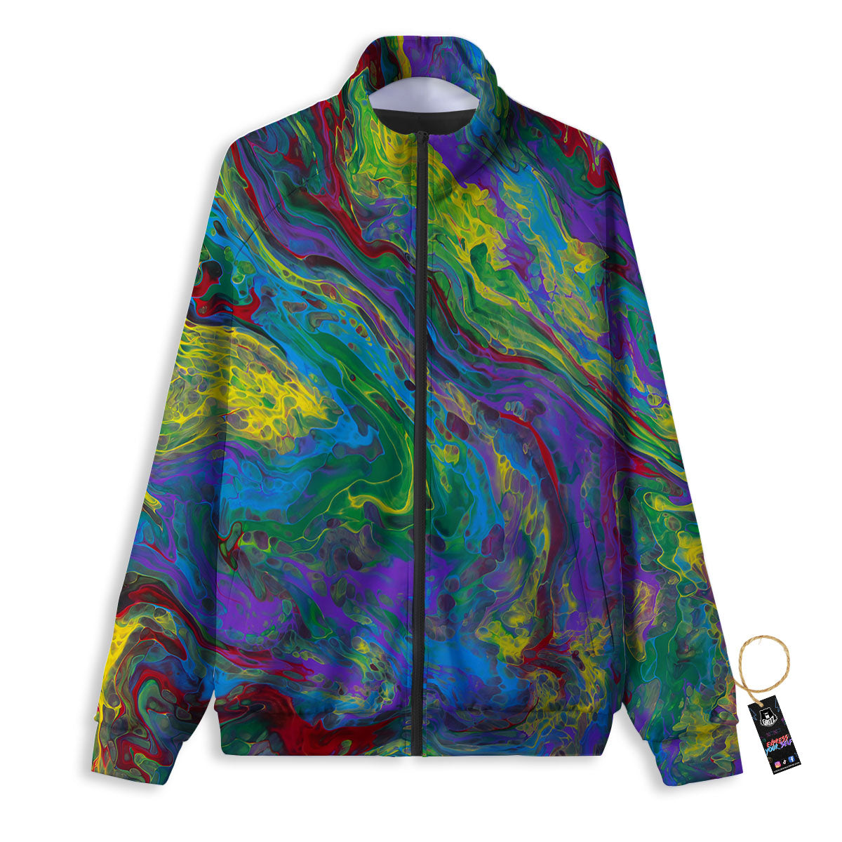 Psychedelic Abstract Print Track Jacket-grizzshop