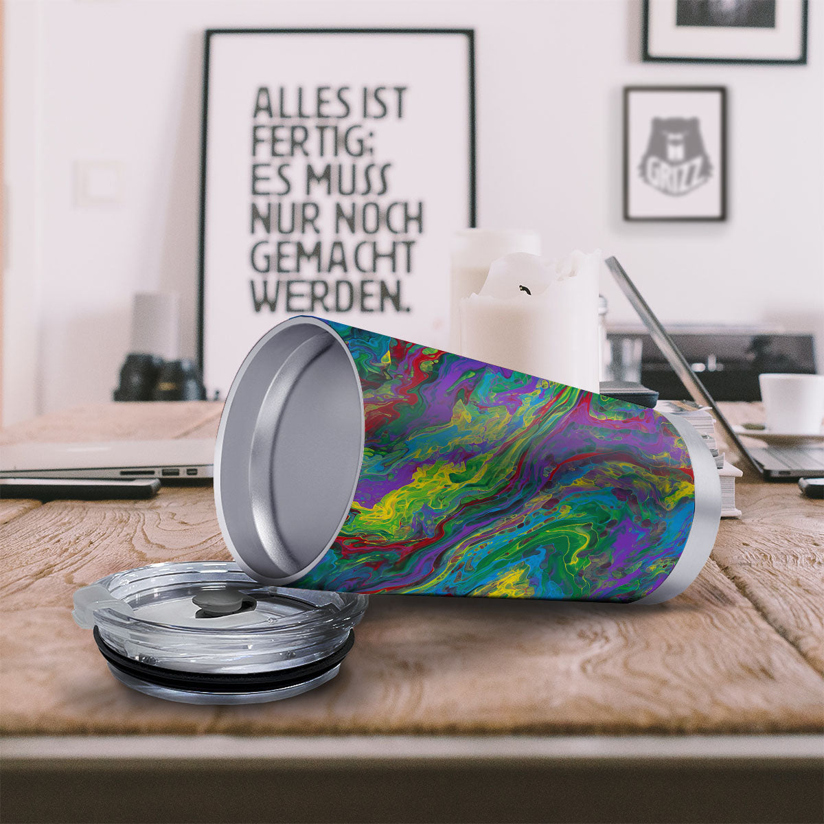 Psychedelic Abstract Print Tumbler-grizzshop