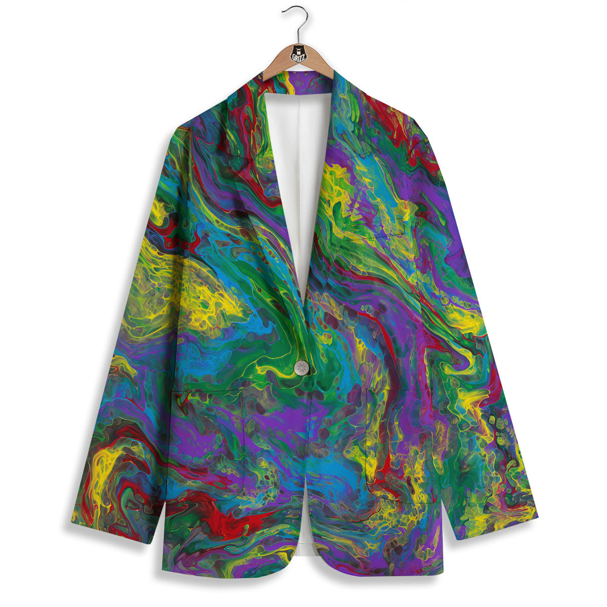 Psychedelic Abstract Print Women's Blazer-grizzshop