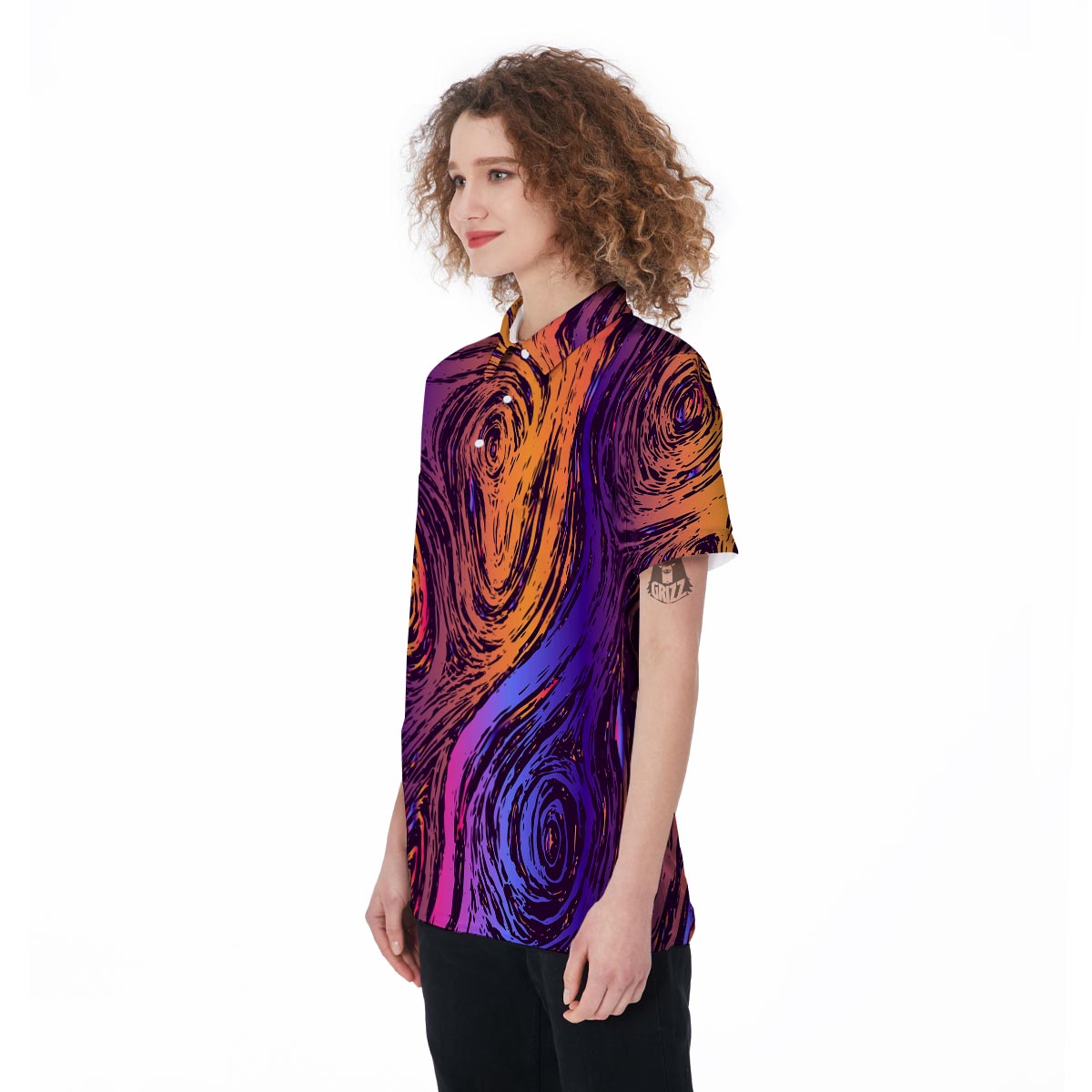 Psychedelic Abstract Women's Golf Shirts-grizzshop