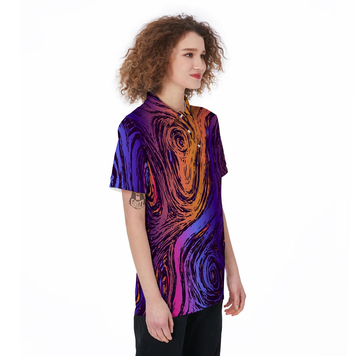 Psychedelic Abstract Women's Golf Shirts-grizzshop