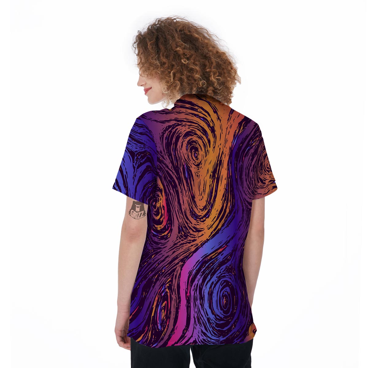 Psychedelic Abstract Women's Golf Shirts-grizzshop