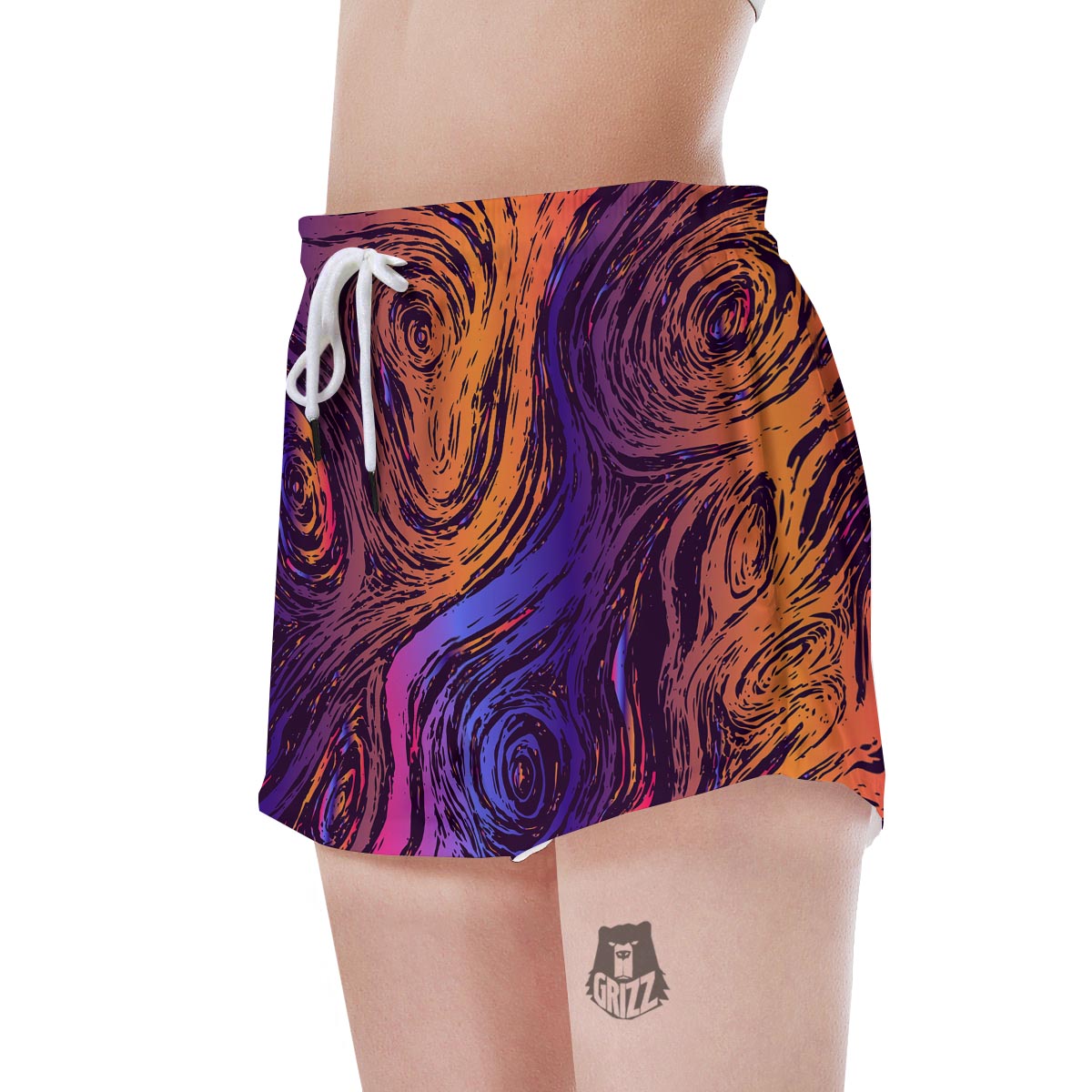 Psychedelic Abstract Women's Shorts-grizzshop