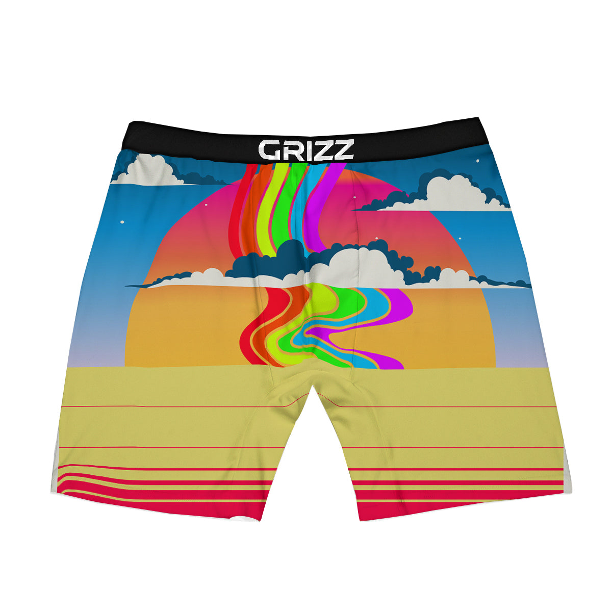 Psychedelic And Gradient Sky Rainbow Print Boxer Briefs-grizzshop