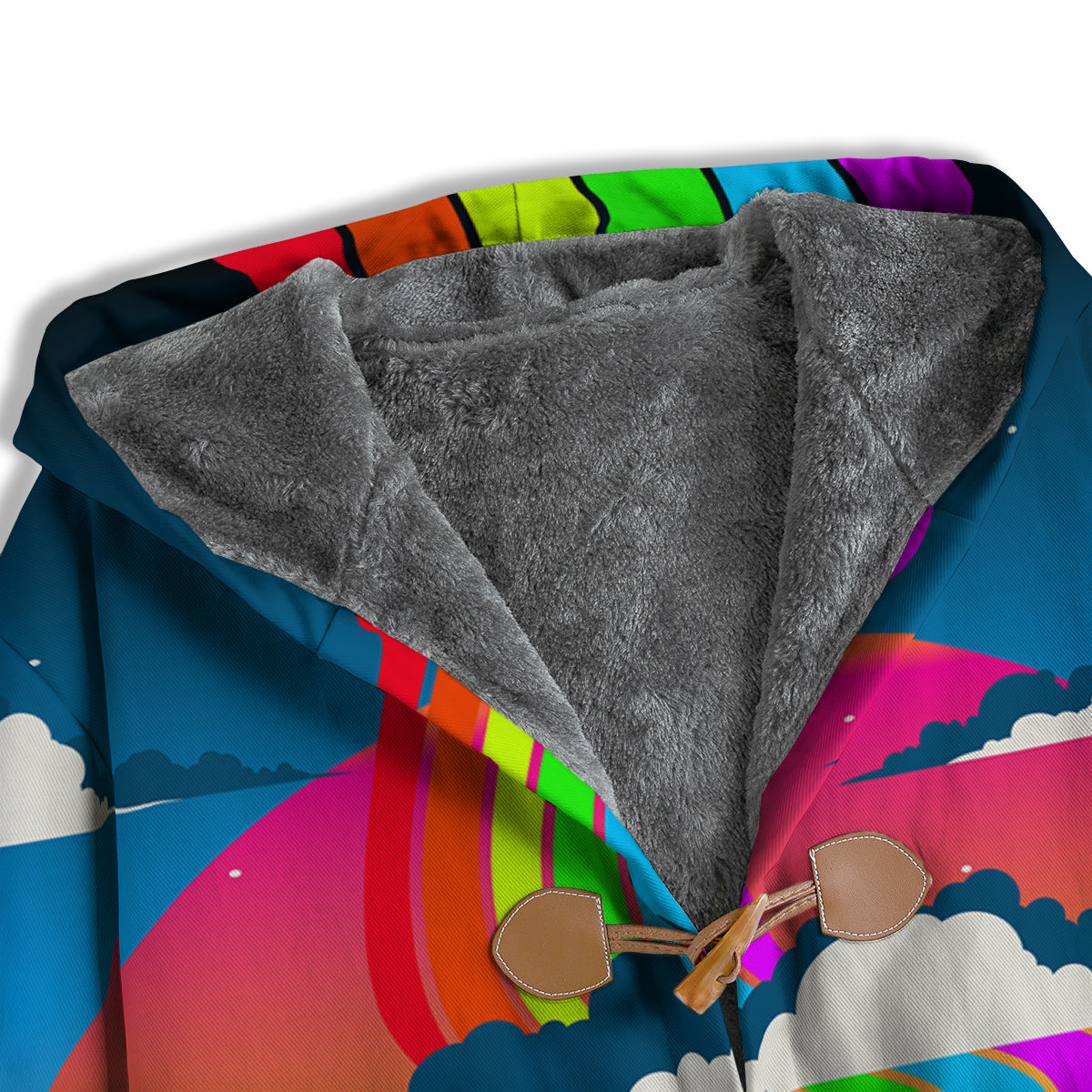 Psychedelic And Gradient Sky Rainbow Print Men's Windbreaker Jacket-grizzshop