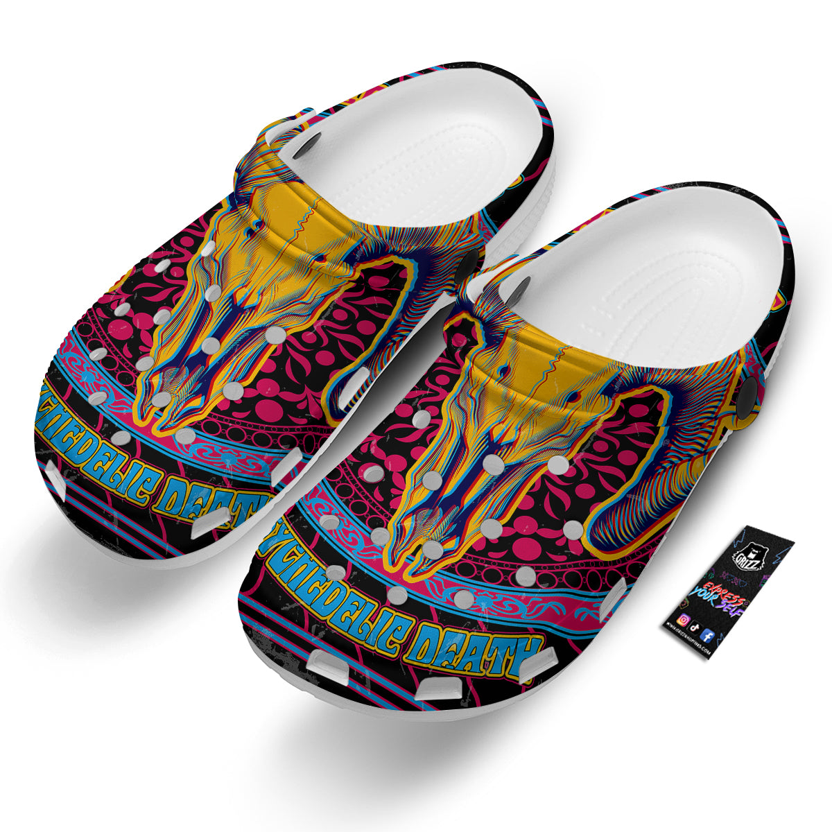 Psychedelic And Ram Skull Print Clog-grizzshop