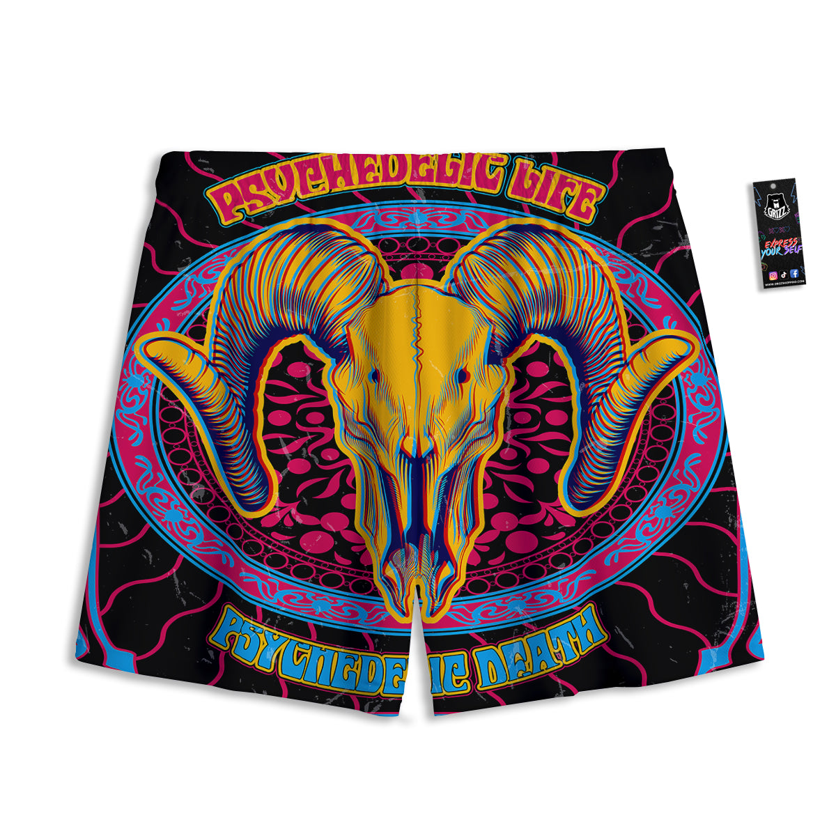 Python Snake Green Reticulated Print Mesh Shorts
