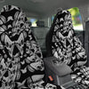 Psychedelic Black And White Skull Print Car Seat Covers-grizzshop