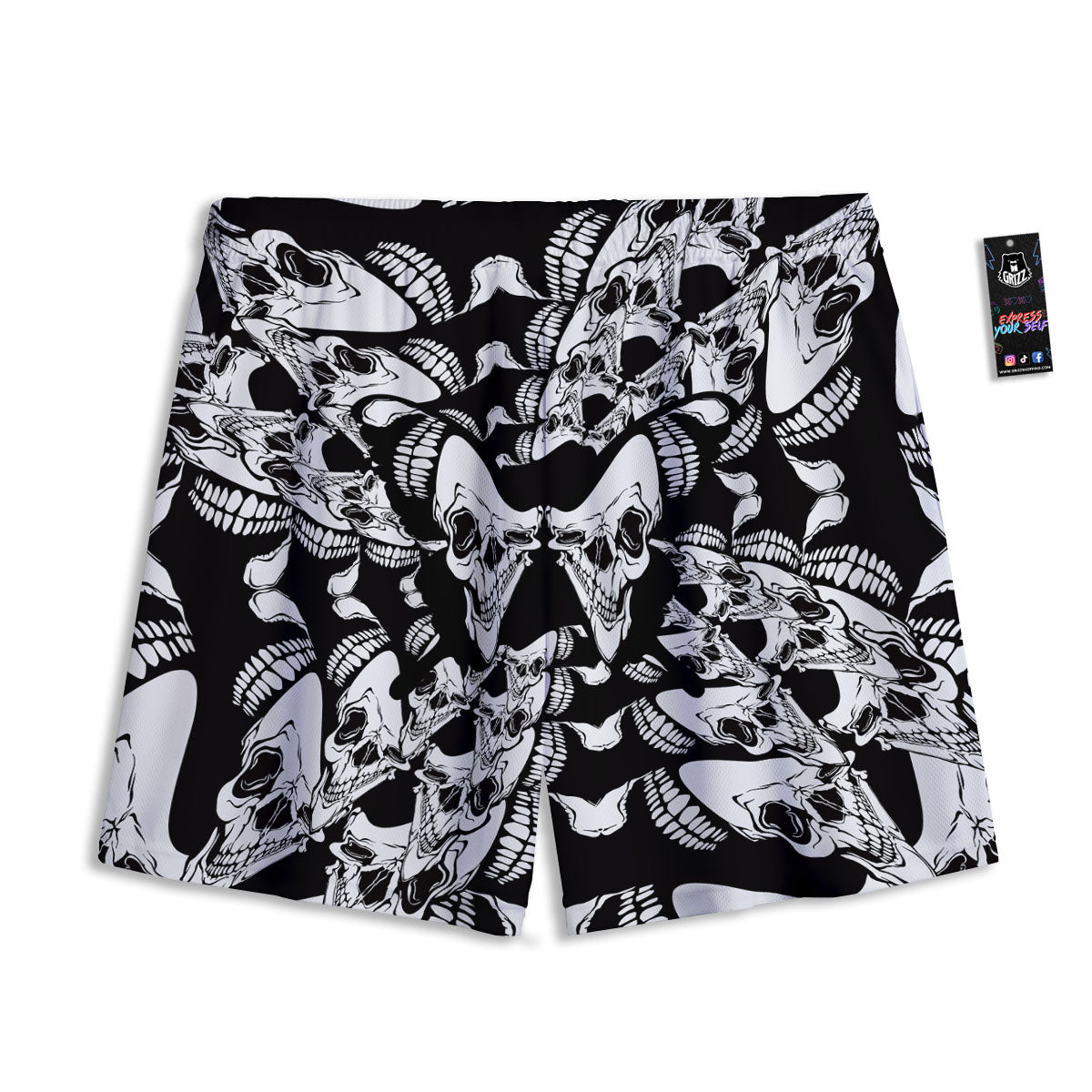 Portrait Wolf Galaxy Print Mesh Shorts