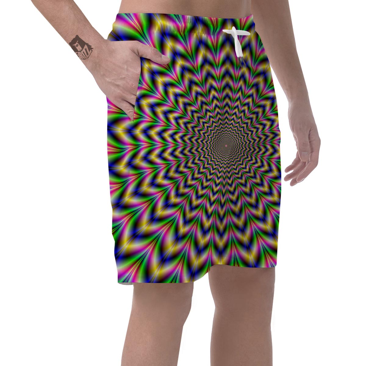 Psychedelic Blue Optical illusion Men's Shorts-grizzshop